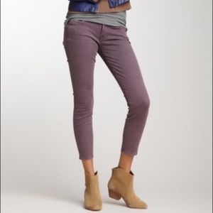 EUC 7 For All Mankind Gwenevere Cropped Retro Skinny Jeans - Purple & Orange